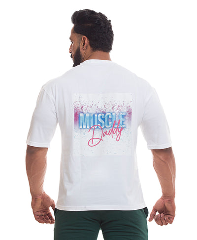 Muscle Daddy Off Shoulder T-Shirt - White